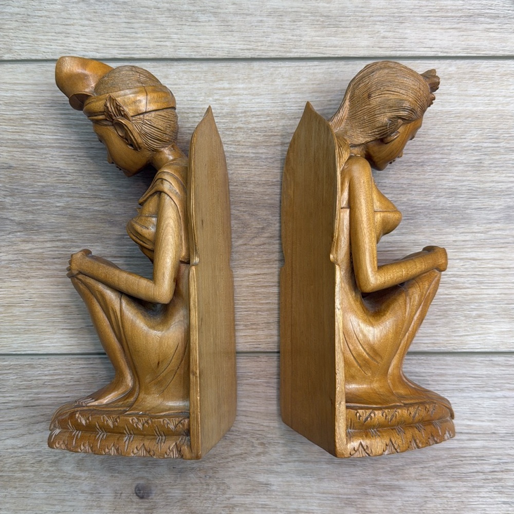 Vintage Hand Carved Balinese Bookends - Picture 5 of 14